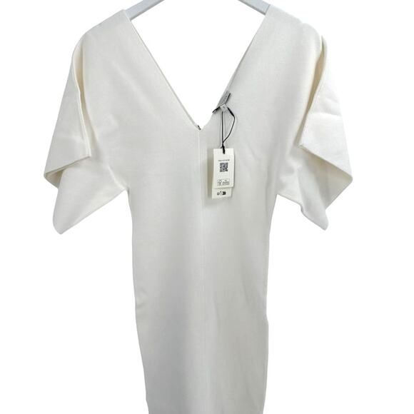 Ted Baker Ivory Wide Sleeve Knitted Bodycon Midi Dress Size US 8 - Picture 8 of 10
